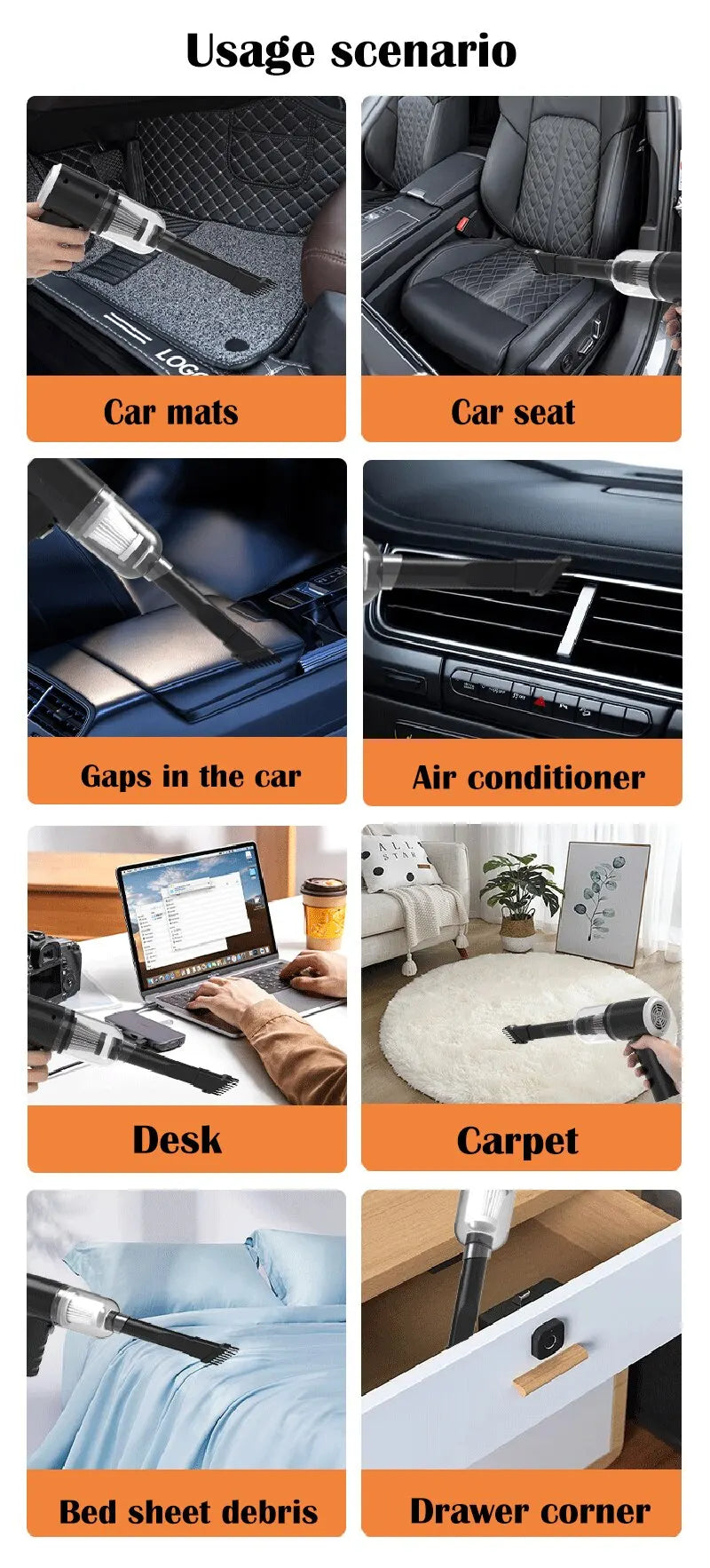 Portable Wireless Car Vacuum Cleaner – USB Rechargeable”
