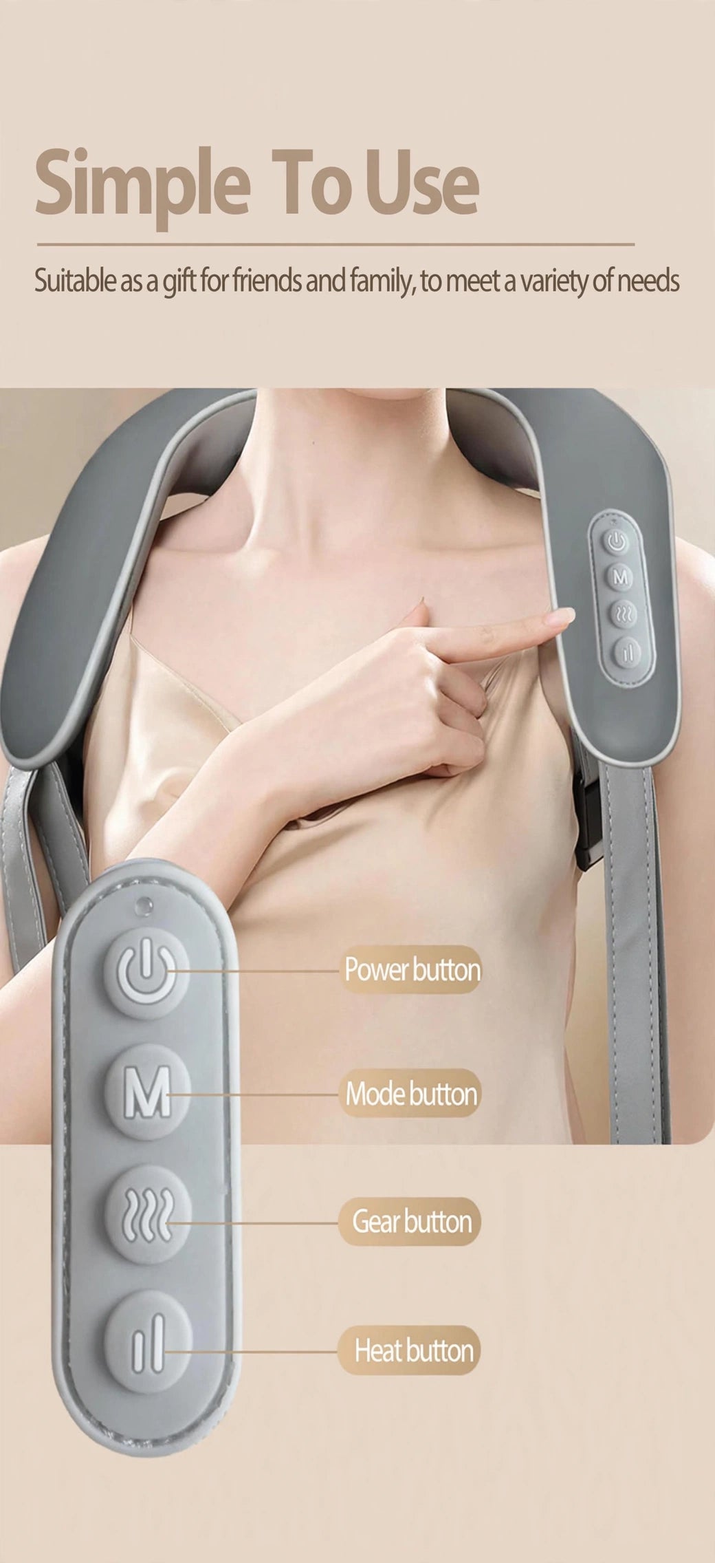 CloudCure™ BIONECK - Bionic Neck & Shoulder Massager With Heat | 4D Kneading + USB-C Charging