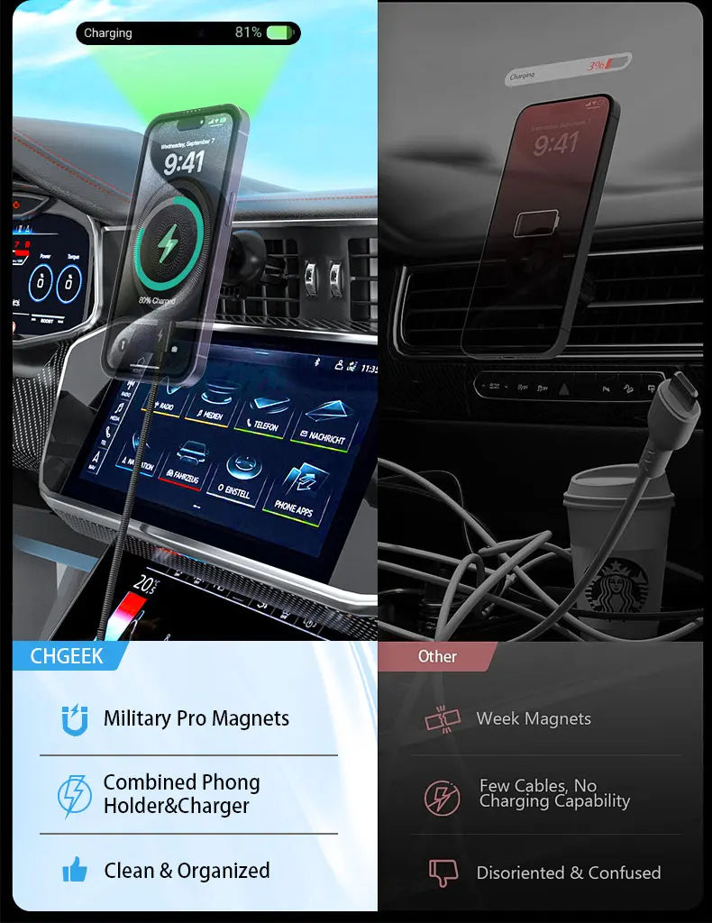 MagSafe Wireless Car Charger Air Vent & Phone Mount