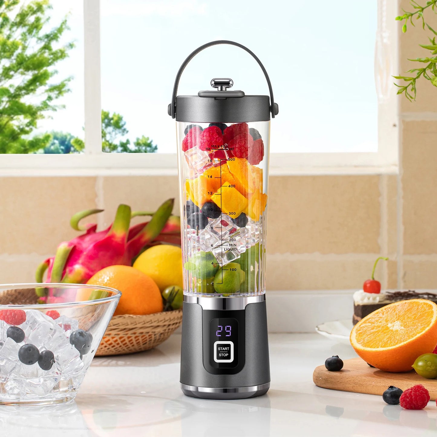 Portable Electric Juicing Cup, Mini Wireless Fruit Blender, USB Rechargeable